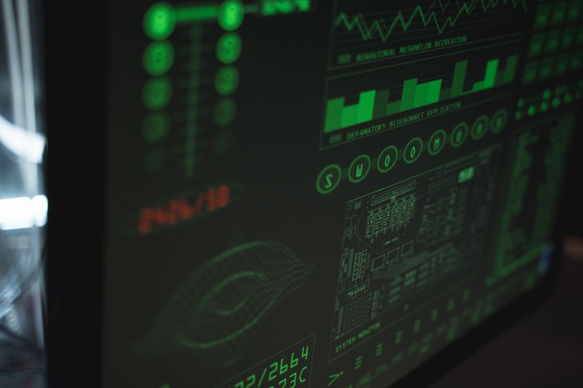 Monitoring dashboards with live graphs on a dark control screen