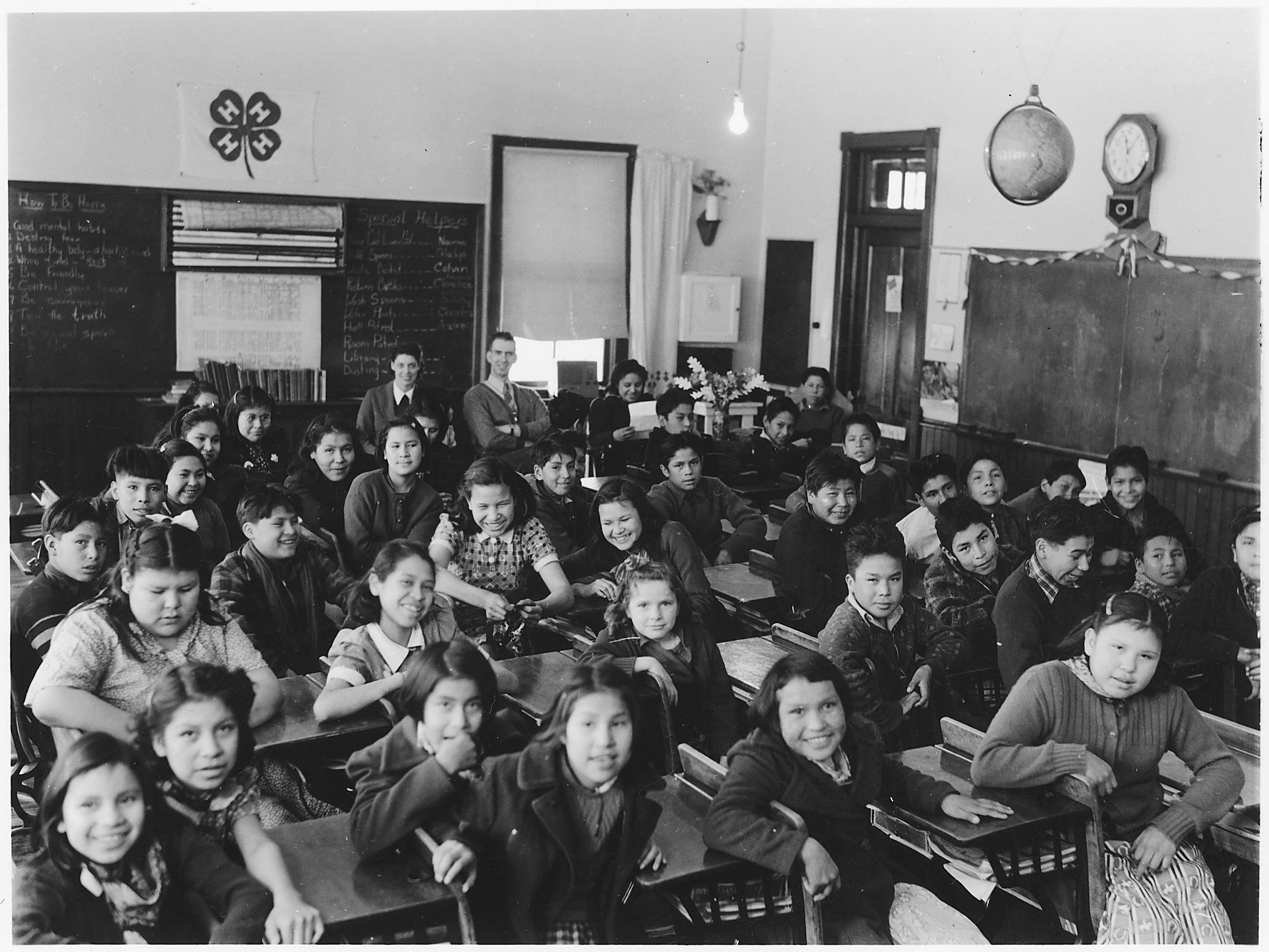 U.S. classroom with students and teachers during instruction
