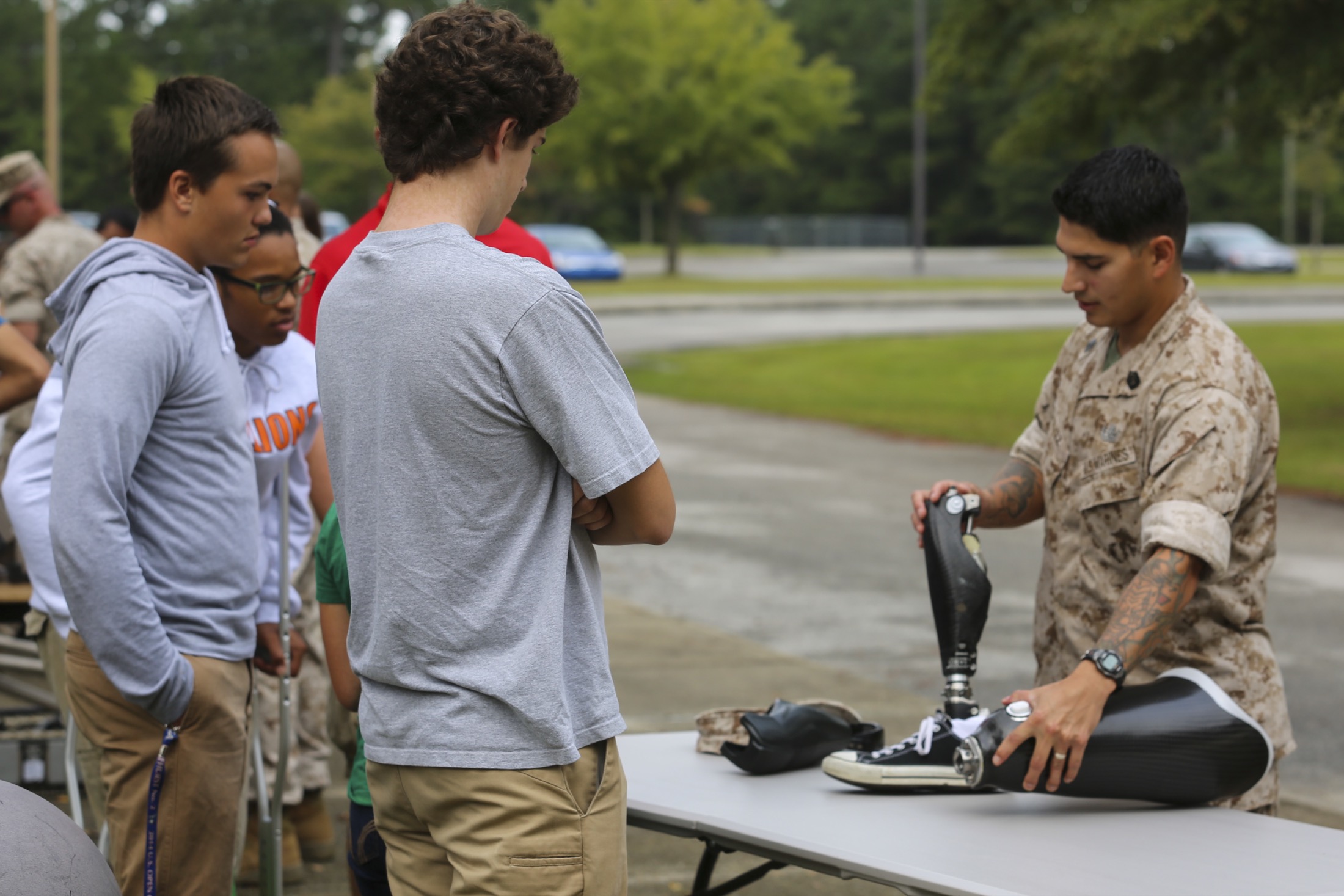 U.S. high school students in a classroom STEM presentation